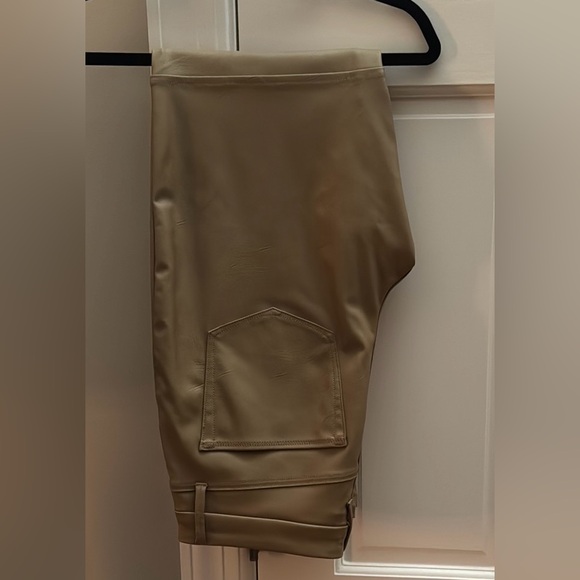 Good American Tan Boot Cut Faux leather pants (missing button) - Picture 4 of 7